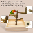Bird Perch Stand Playground Parrot Playground Tabletop Natural Wooden Perch Play