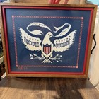 Needlepoint Serving Tray Americana Patriotic 1776 Eagle Shield   Stars Framed 