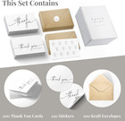 Thank You Cards With Envelopes   Stickers  Bulk Pack Of 100  4x6 Inch