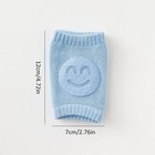 1pair Baby Smiley Knee Pads  Cotton Blend Crawling Knee Protectors For Infants
