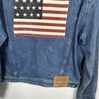Men s Polo Country Ralph Lauren Denim Jacket Made In Usa Vintage Usa Flag - New
