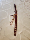 Vintage Thai Dha Sword Daab Knife W  Wood Scabbard Brass Trim Southeast Asian
