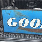 Vintage Good Year Tires Double Sided Dealer Sign 48   x 12  Advertising Gas Oil -b
