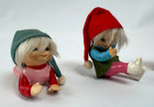 4 Vintage Ceramic Porcelain Christmas Pixie Elf Figurines Lot Kitsch Japan 1960s