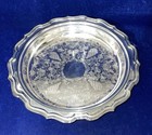 12 5    Silver Plated Tri-footed Large Serving Bowl Dish Scalloped Edge Eales 1779