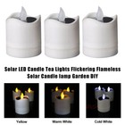 Solar Powered Led Candle Light Flicker Tea Lamp Festival Wedding Decor 1 6 12pcs