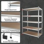 Workpro 5-tier Storage Shelving Unit 48  wx24  dx72  h Aluminum Alloy Heavy Duty