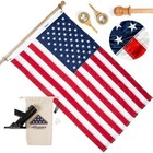 Made In Usa 3x5 Ft American Flag Set 200d Nylon Embroidered Stars Sewn Stripes