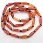 36  Strand Agate Carnelian Stone Trade Beads African Antique Old Collection