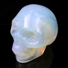 2  Hand Carved  Opal Stone Skull Natural Quartz Crystal  Reiki Healing 1pc