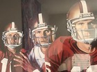 Joe Montana Autographed  4 16  Large Framed Photograph  lined W  22kt  Gold 