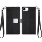 For Iphone 16e Case Wallet Id Card Holder Phone Wallet Cover   Tempered Glass