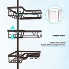 Corner Shower Caddy Tension Pole -adjustable 4-tier Shower Shelf Stainless Steel