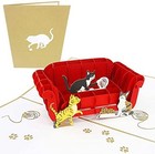  Cats Playing On Couch Pop Up Greeting Card 3d Pop Up Greeting Card - Cat 