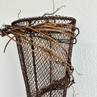 Metal Mesh Wall Hanging Planter Basket Rustic Cone Door Decor Grapevine