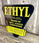 Ethyl Gasoline Gas Oil Large 15  Embossed Metal Steel Sign Garage Vintage New