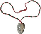 Vintage Jadeite Pendant Necklace Chinese Double Sided Dragon Phoenix