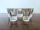 Set Of 5 Vintage Libbey Shot Glasses Clear Heavy Glass Beveled Bases
