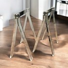 Vintage Lucite Brass Sawhorse Table Bases  Mid-century Modern  Modernist Local