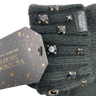 Victoria Secret Gloves Mittens Black Bling Gem Sparkle Knit Soft Glam Winter Nwt
