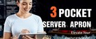  Waist Apron Pockets - Black Waitress Waiter Server Short Aprons