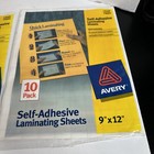 Avery Clear Self-adhesive Laminating Sheets 9 X 12  28 Total  Plus Bonus Sheets