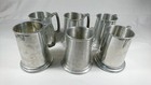 Vintage English Sheffield Pewter Tankards Beer Ale Stein Cups Mugs Lot Of 6