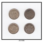 Lot Of 4 Canadian Five Cent Silver Coins