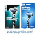 Gillette Mach 3  handle   2 Cartridges  Shaving Razor For Men