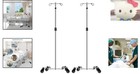 Efficient Rolling Iv Pole Stand - 45 Lbs Capacity   Adjustable Height  2 Sets