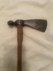 Native American Style Pipe Tomahawk  W  Iron Head Leather-wrapped Grip  Horn Tip
