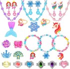 Little Girl Jewelry Rings Toys In Box  Adjustable Rings For Kids  24 Pcs Cute   