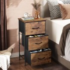 Wlive 11 8 d X 15 7 w X 29 5 h  3 Drawers   Rustic Brown Wood Grain Print 