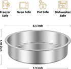 8 Inch Cake Pan - Set Of 4 Stainless Steel Round Layer Cake Baking Pans Molds  T