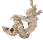 Mermaid Figurine White Silver Tail Coastal Beach Ocean Nautical Decor 8 X 6