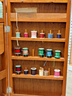 Vintage Portable Bi-folding Sewing Cabinet Stand Shelf Thread Holder Pin Cushion