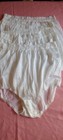 4 Vintage National White Nylon Granny Panties Size 10 Lace Waist Sheer New