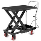 Foldable Hydraulic Lift Table Cart 500lbs 28 5in Manual Scissor Lift Non-slip