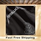 Metallica Black Album 4 x4  Banner Album Cover Art Fabric Poster Flag Tapestry