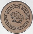Tom C  Kale   security  Savings  Service   Token coin chip Buffalo Wooden Nickel