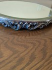 12  Vtg Victorian Ornate Footed Plateau Beveled Mirror Vanity Tray 
