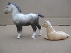 Hagen-renaker Miniature Reclining Horse A-209 And 1996 Percheron A-3213  Ceramic