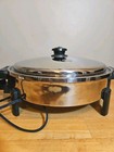 Saladmaster 7256 Stainless Steel Oil Core 12  Electric Skillet Vapo Lid W cord