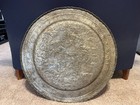 Pair Of Bronze Persian Tea Serving Tables Handmade Antique From Mid 20th Century