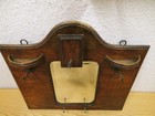 Antique Bathroom Wall Shelf With Mirror And Hooks Wood Approx  1850-1880