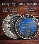     aa Recovery Chip Medallion     Antique Silver 2 Years Sober Sobriety Coin Token