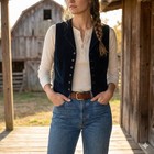 Vintage Ralph Lauren Country Vest Womens Large Corduroy Navy 90s Rrl Western