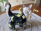 Annaco Creations Amy Lacombe Whimsiclay Fancy Felines Moon   Stars 2001 With Tag