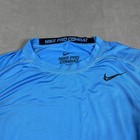 Nike Pro Combat Shirt Mens Medium Blue Dri-fit Compression Athletic Training Tee