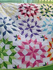 Floral Cosmic Jewels Handmade Cotton Queen Patchwork Quilt Top topper